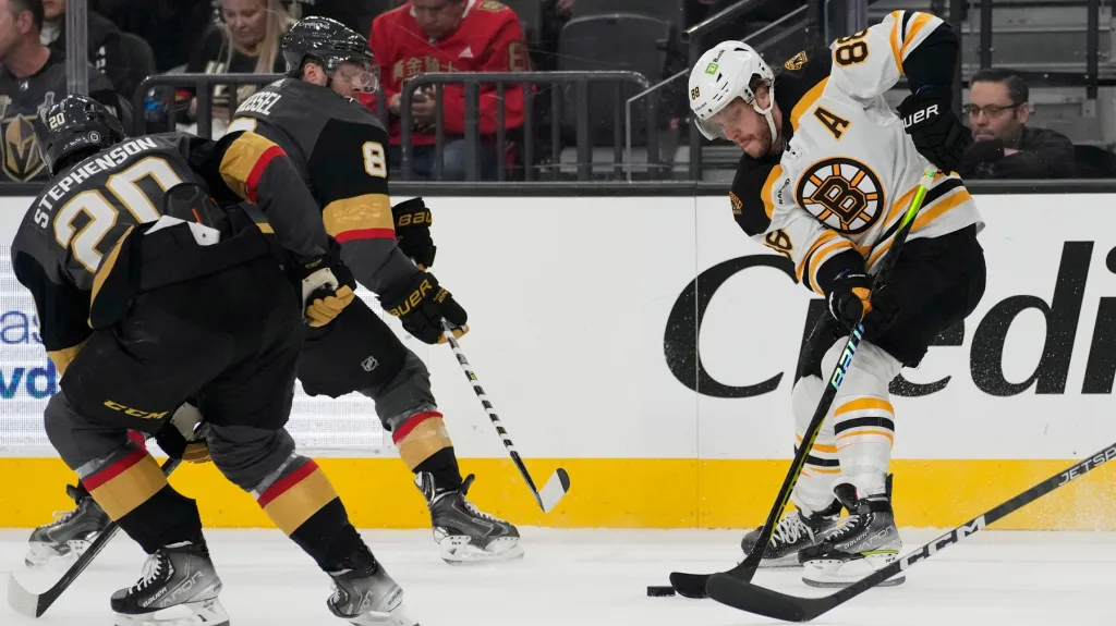 David Pastrňák v utkání proti Las Vegas