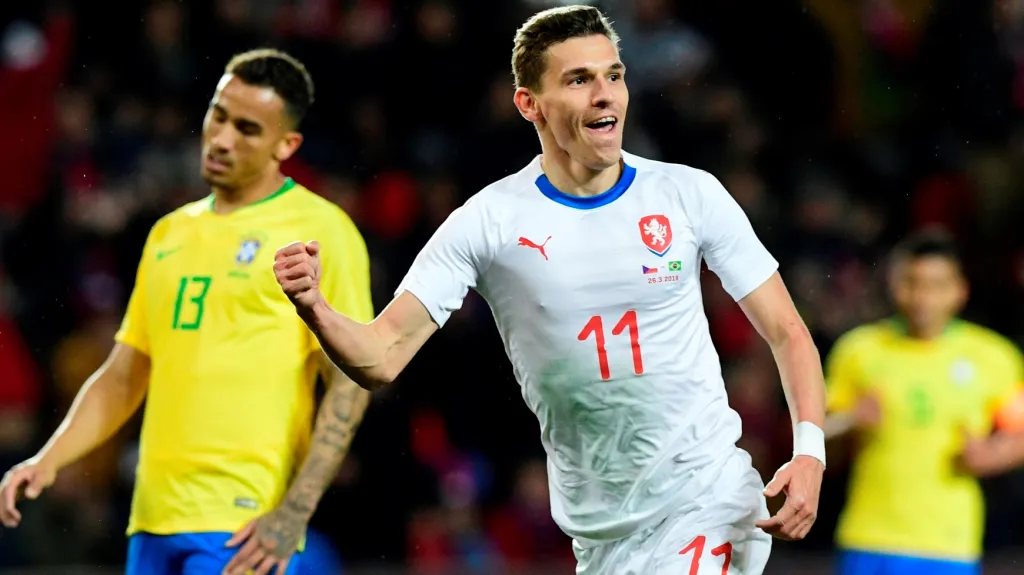 David Pavelka se raduje z gólu v síti Brazílie