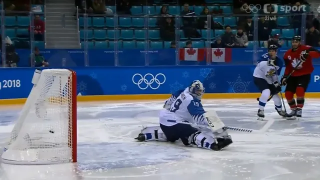 Gól v utkání Kanada - Finsko: Noreau - 1:0 (41. min.)