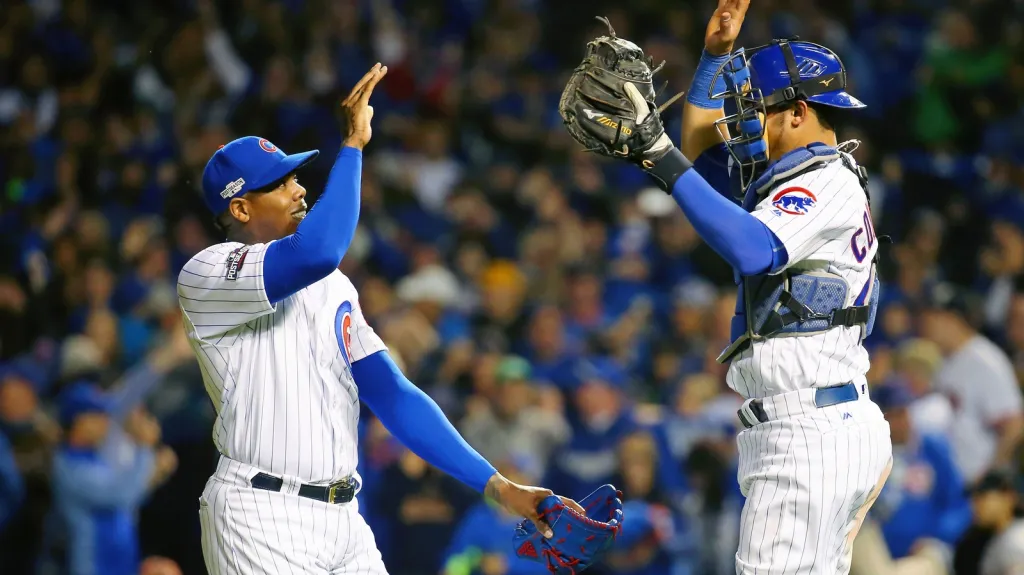 Radost baseballistů Chicaga Cubs