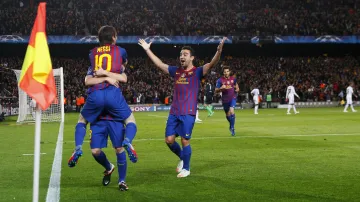 Barcelona oslavuje vstřelený gól
