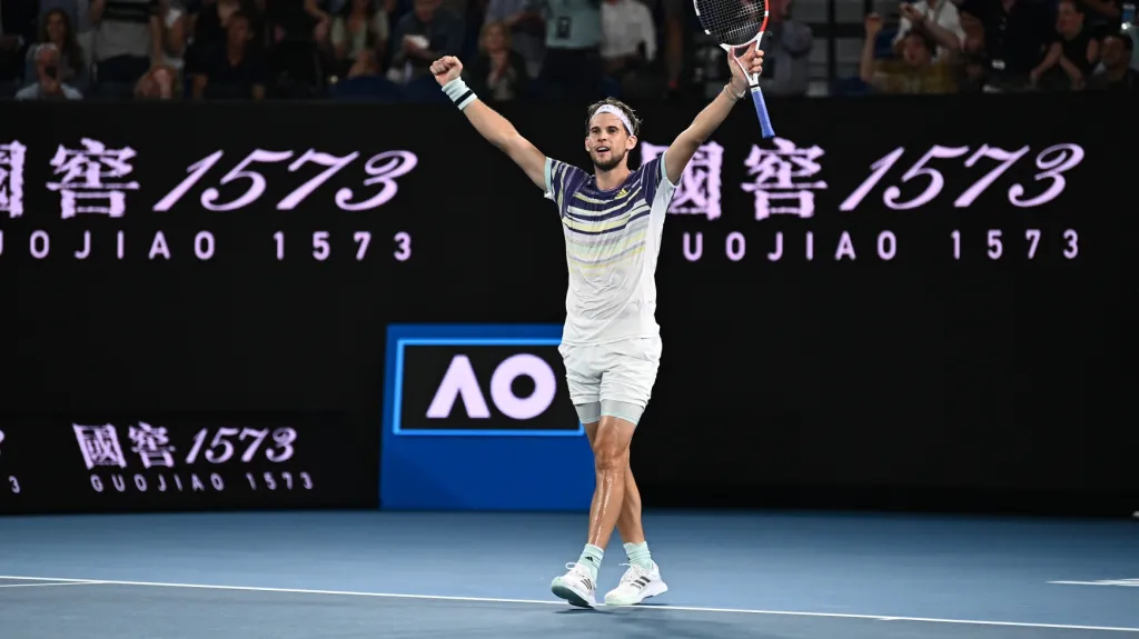 Dominic Thiem se raduje z postupu do finále Australian Open