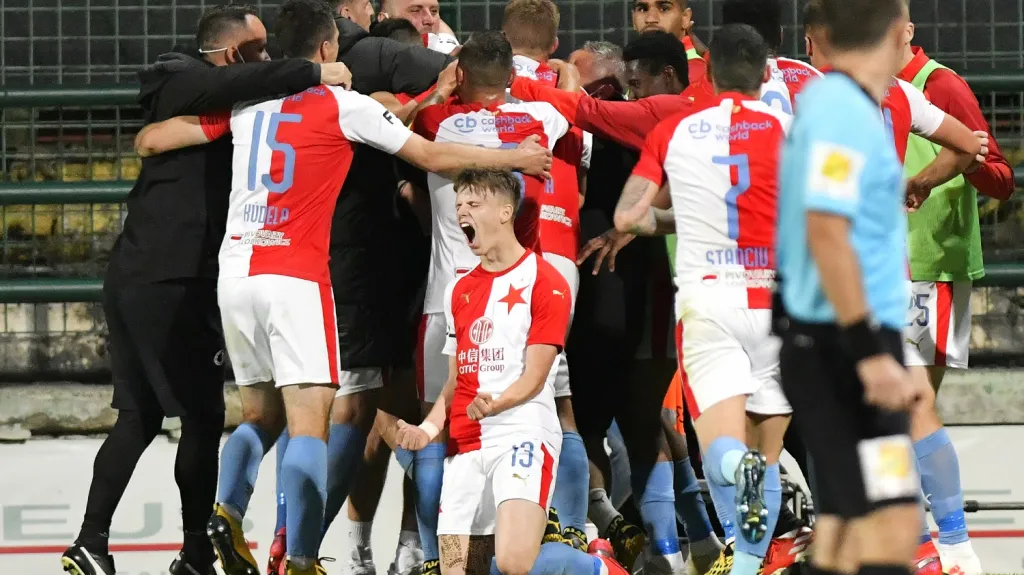 Radost fotbalistů Slavie