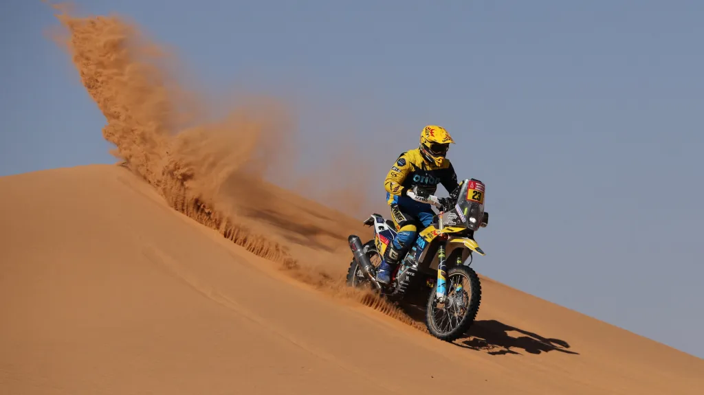 Motocyklista Martin Michek na Rallye Dakar
