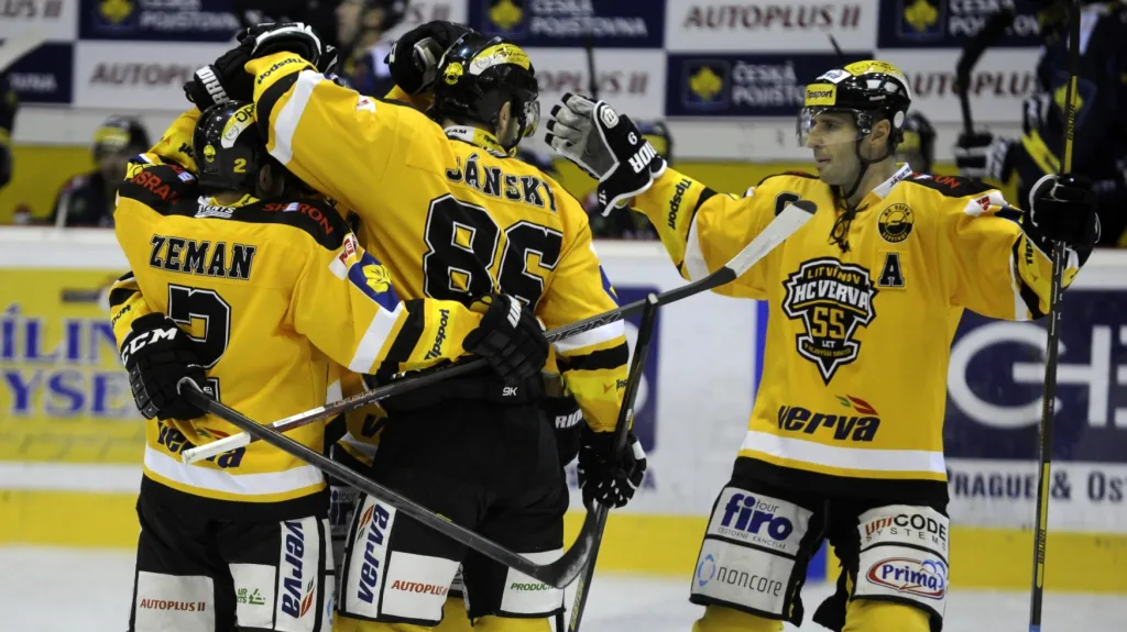 Radost hokejistů Litvínova