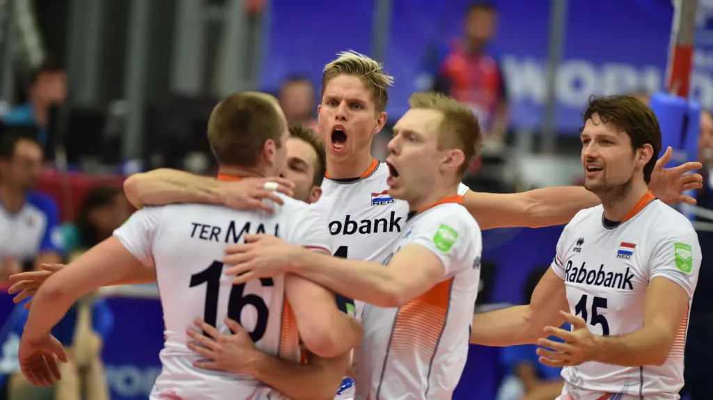 Volejbalisté Nizozemska slaví vítězství v utkání Světové ligy