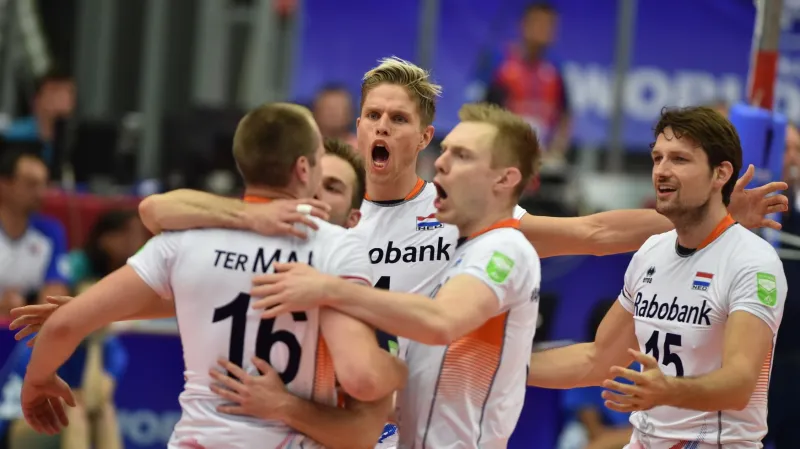 Volejbalisté Nizozemska slaví vítězství v utkání Světové ligy
