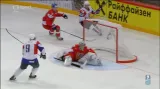 Zákroky Ondřeje Pavelce v 1. třetině utkání se Slovinskem
