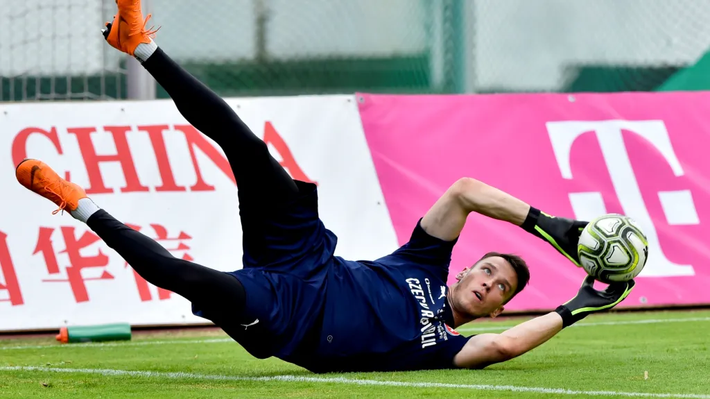 Jiří Pavlenka na tréninku reprezentace