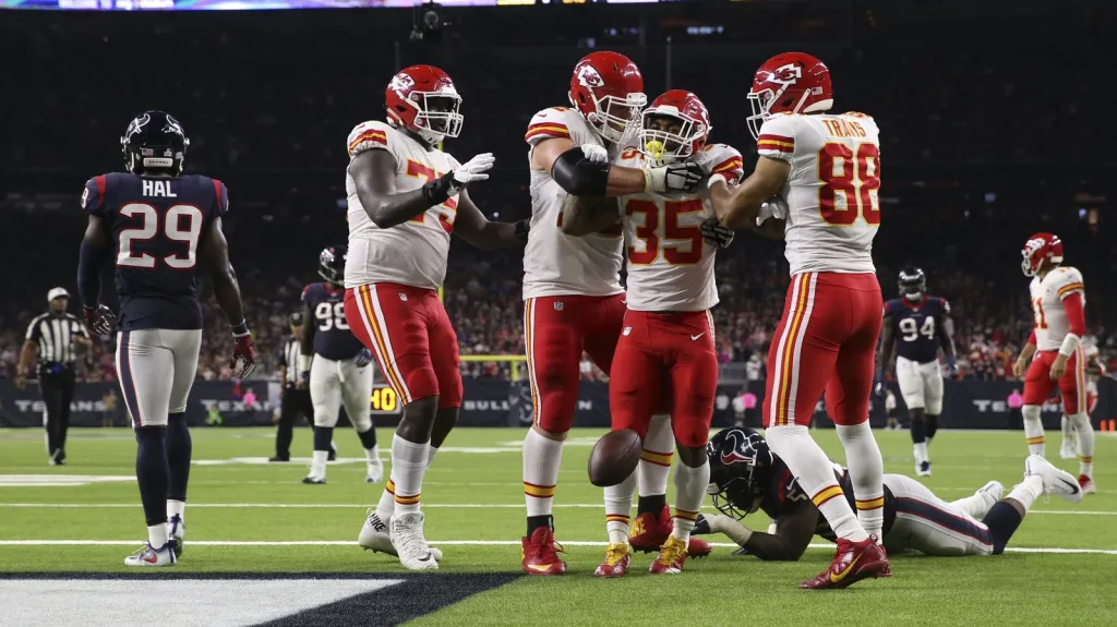 Radost hráčů Kansas City Chiefs