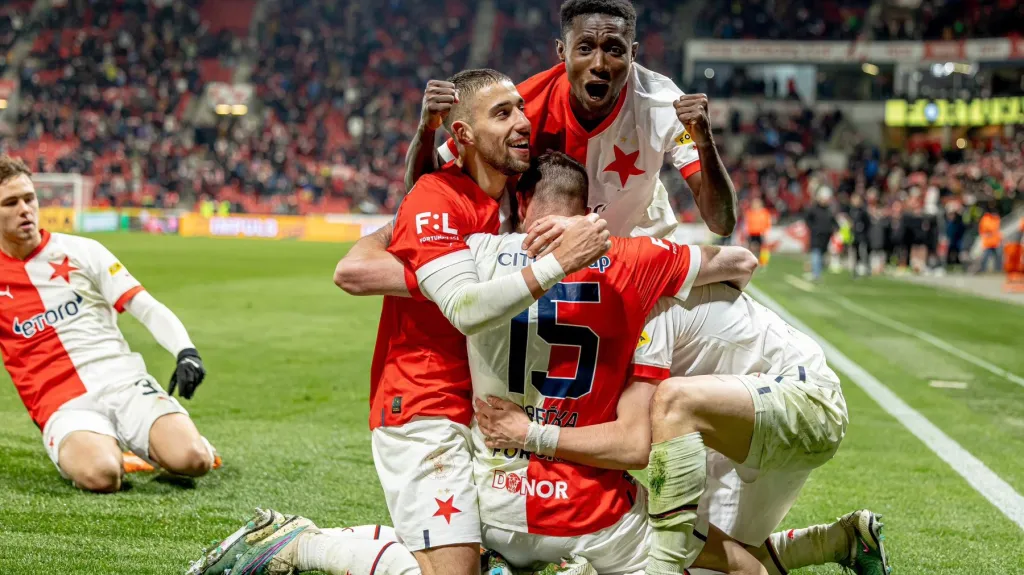 Radost fotbalistů Slavie