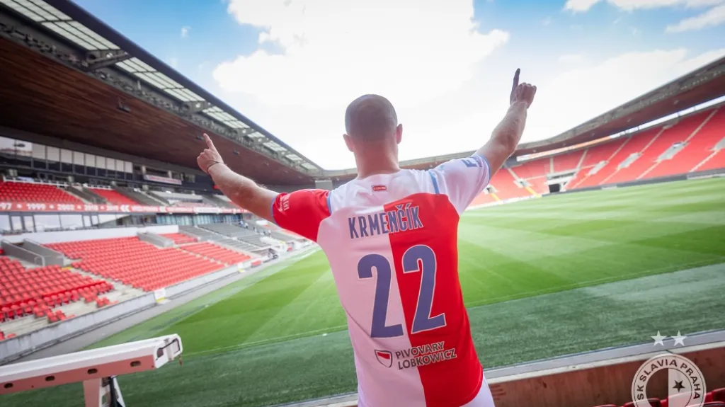 Michael Krmenčík v dresu Slavie