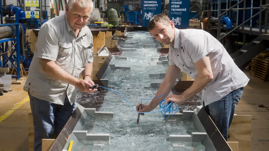 Model slalomové dráhy pro OH v Riu 2016 a jeho tvůrci