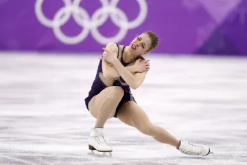 Carolina Kostnerová během volné jízdy v Pchjongčchangu