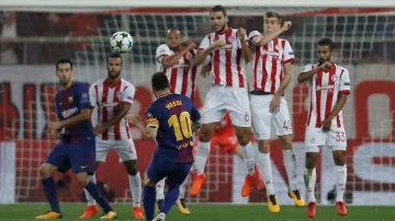 Utkání Olympiakos - FC Barcelona