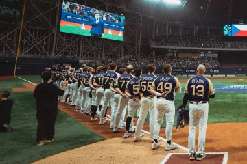 Čeští baseballisté před utkáním s Jižní Koreou