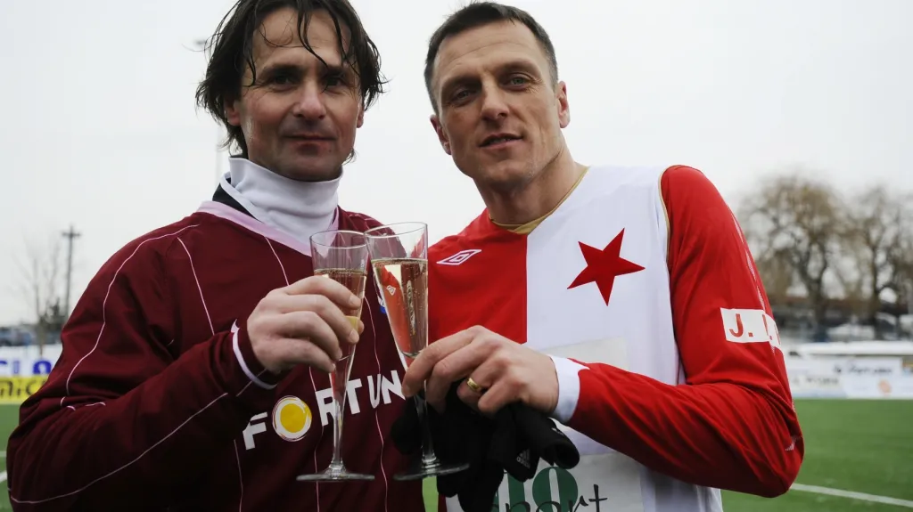 Jiří Novotný a Luboš Kozel v silvestrovském derby