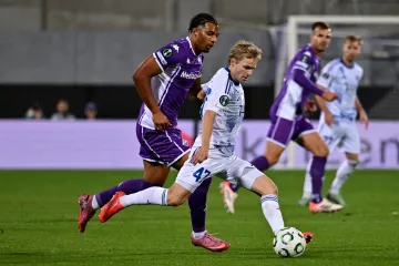 Olomoucký Michal Beran v utkání s Fiorentinou