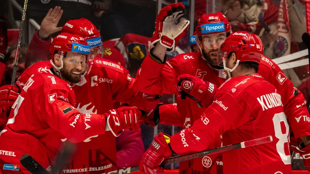 Radost hokejistů Třince