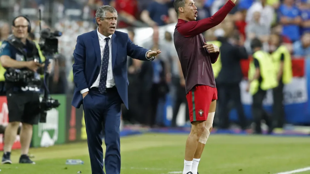 Trenér Fernando Santos a Christiano Ronaldo