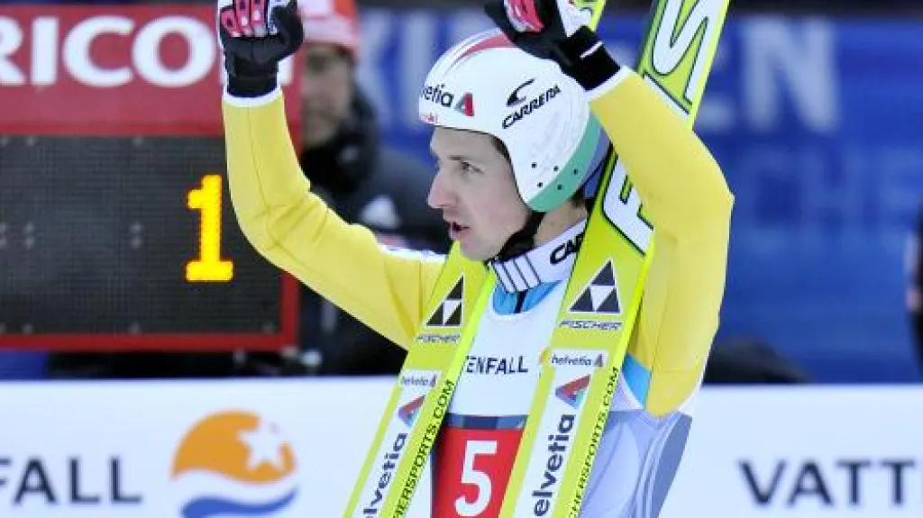 Simon Ammann po vítězství v Ga-Pa