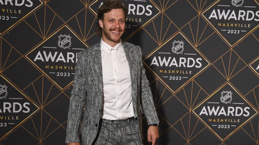 David Pastrňák na udílení cen v NHL