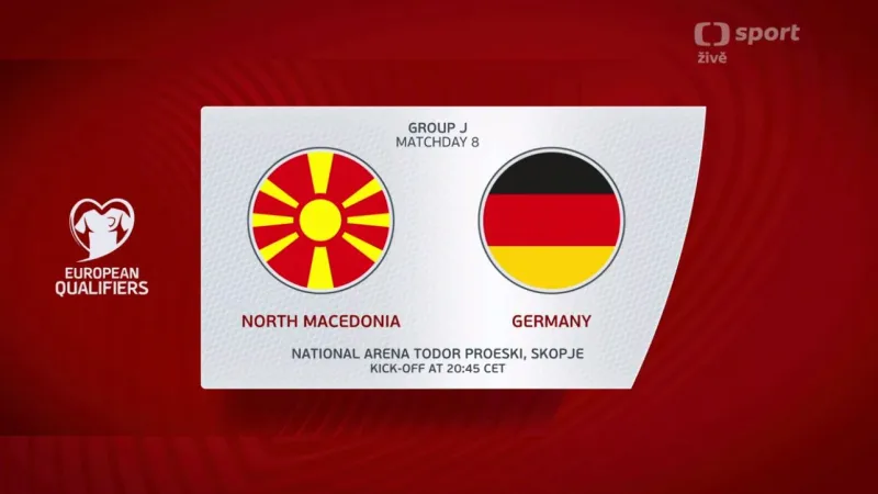 Sestřih utkání Severní Makedonie - Německo