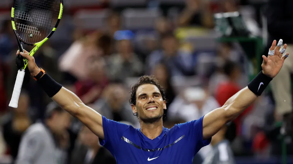 Rafael Nadal se raduje z postupu do finále turnaje ATP v Šanghaji