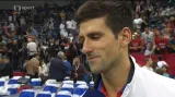 Novak Djokovič hodnotí utkání s Radkem Štěpánkem