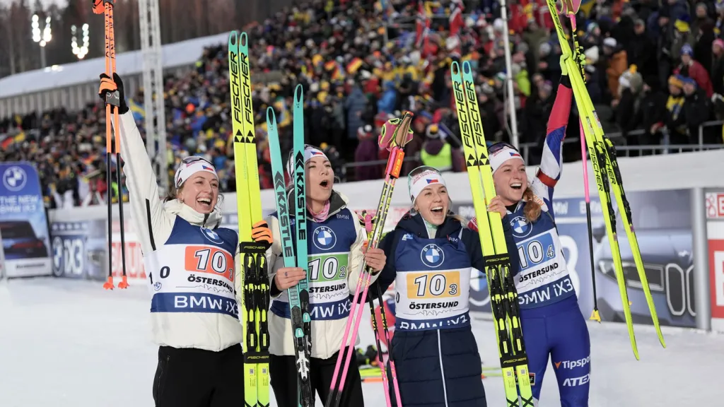 Bronzové kvarteto českých biatlonistek