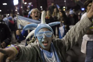 Argentinská radost v ulicích Buenos Aires