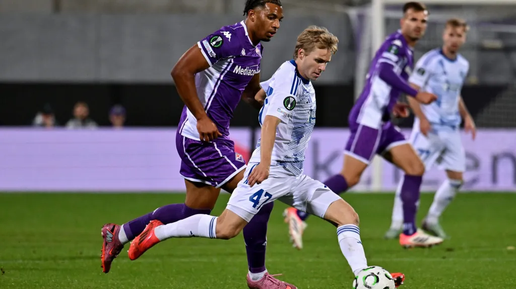 Olomoucký Michal Beran v utkání s Fiorentinou