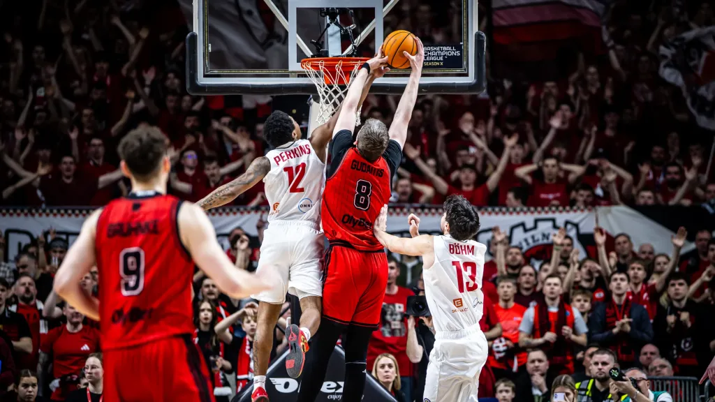 Basketbalové utkání Ligy mistrů Rytas Vilnius – Nymburk