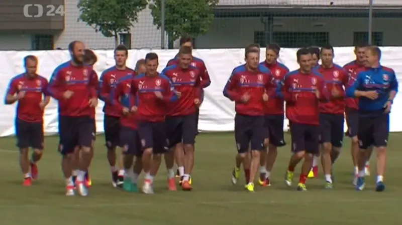 Český tým si naposledy zatrénoval před zápasem s Ruskem