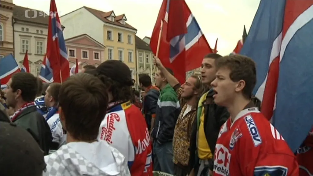 Demonstrace fanoujšků Českých Budějovic