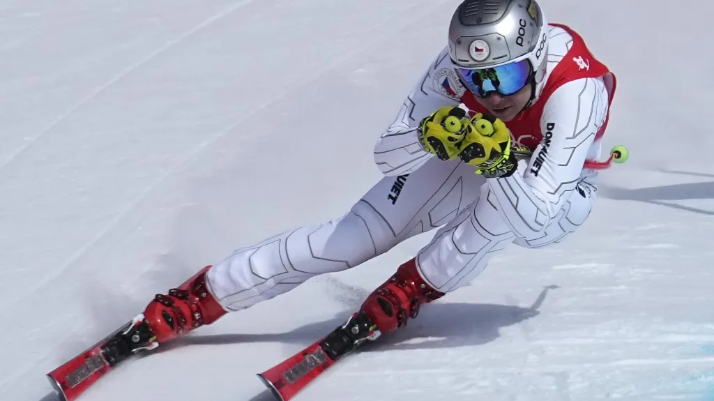Ester Ledecká na trati olympijského super-G