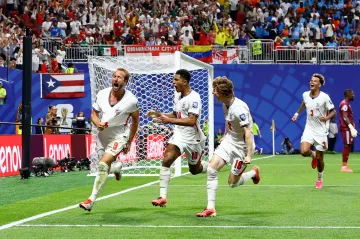 Harry Kane srovnává v zápase s Kongem na 1:1