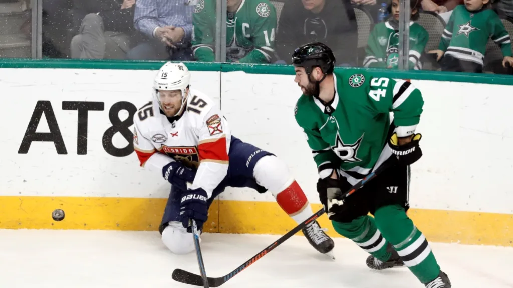 Roman Polák (vpravo) v dresu Dallas Stars