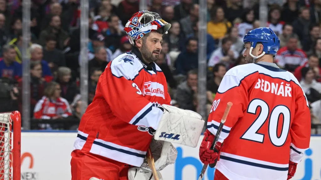 Brankář Roman Čechmánek při oslavách 25. výročí zlata z Nagana