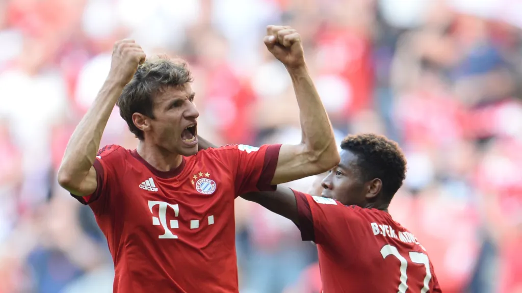 Radující se fotbalisté Bayernu