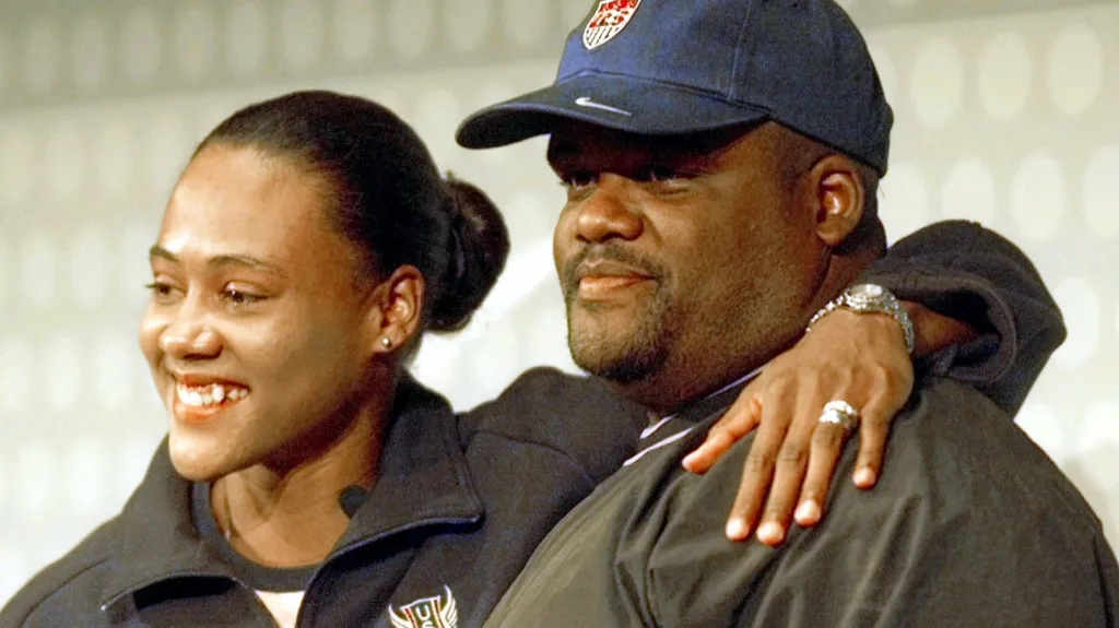 Marion Jonesová a C. J. Hunter během olympiády v Sydney (2000)