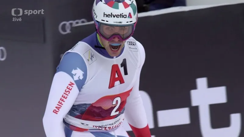 Vítězná jízda Yuleho ve slalomu v Kitzbühelu