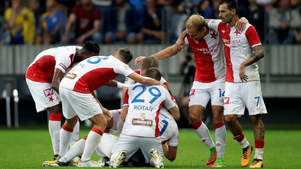 Radost fotbalistů Slavie