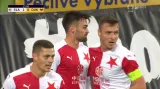Gól v utkání Slavia Praha - Dukla Praha: Hovorka - 1:0 (17. min.)