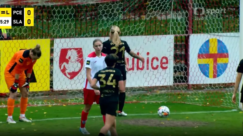 Gól v utkání Pardubice – Slavia: Divišová – 0:1 (36. min.)