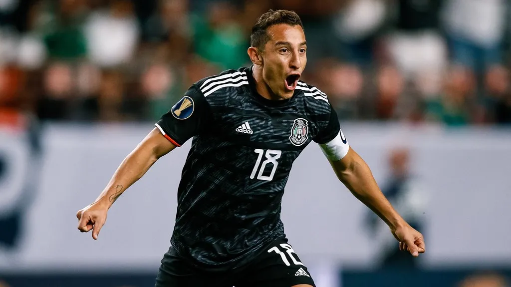 Andrés Guardado z Mexika se raduje z gólu na Gold Cupu