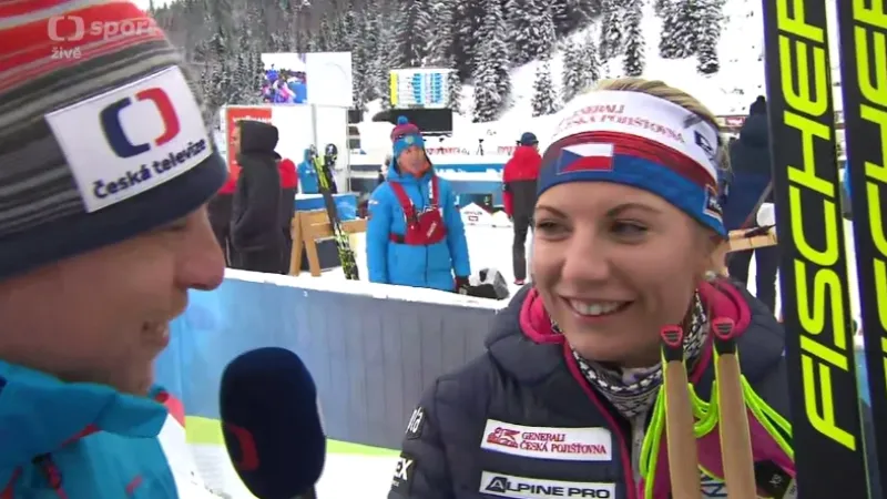 Druhý nejlepší závod Charvátové v kariéře a její radost v cíli